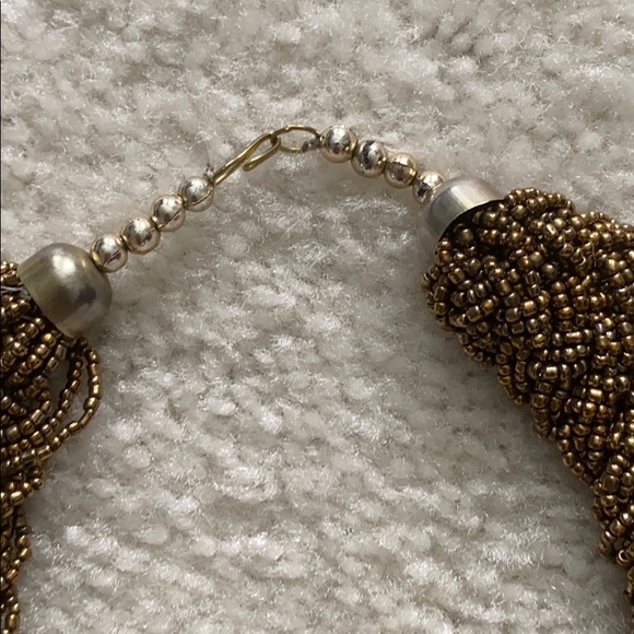 Matte gold beaded statement necklace 💫 - Picture 4 of 4